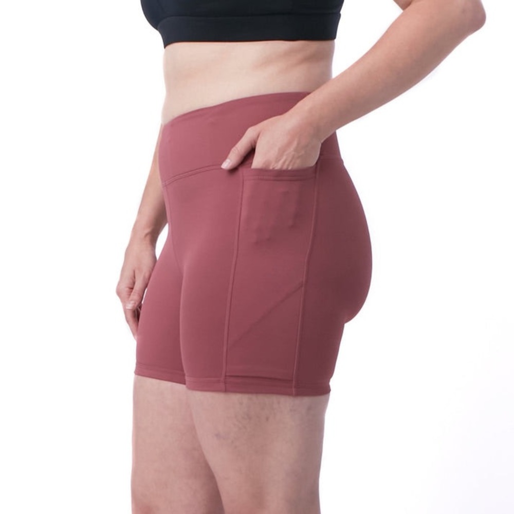 Senita Women's Lux Baseline Shorts 5” Inseam Biker Shorts Marsala XL